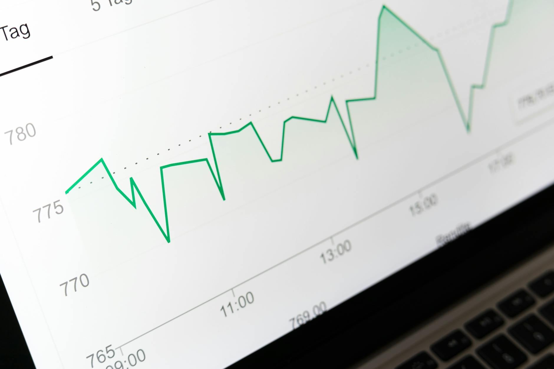 Pessoa analisando gráficos de desempenho em um computador